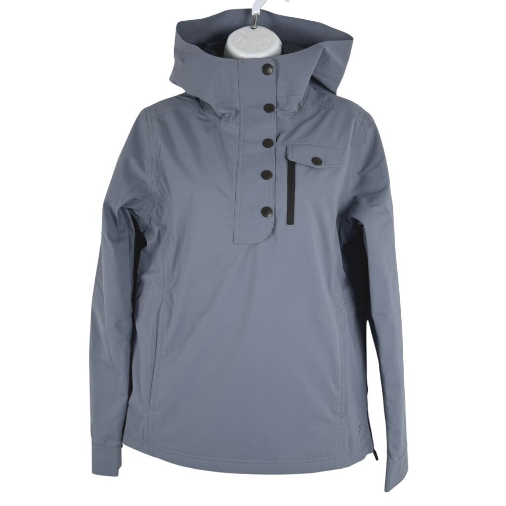 Aether Hooded‎ Anorak Jacket Womens Size 2 Gray Polyester Outdoor CJ-2199